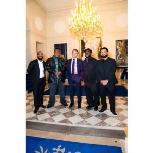 Davido Introduces Wife Chioma to French President Emmanuel Macron in Memorable Encounter